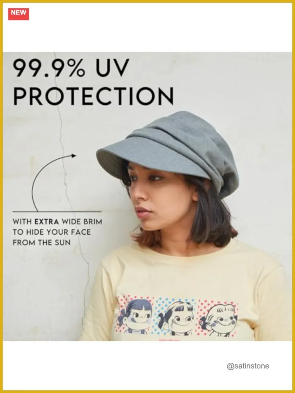 Organic Cotton Sun Hat with Folding Visor UV Protection